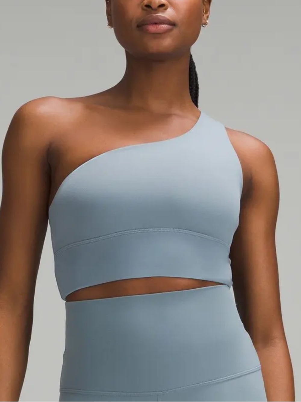 Lululemon align asymmetrical one shoulder bra in Belgian blue